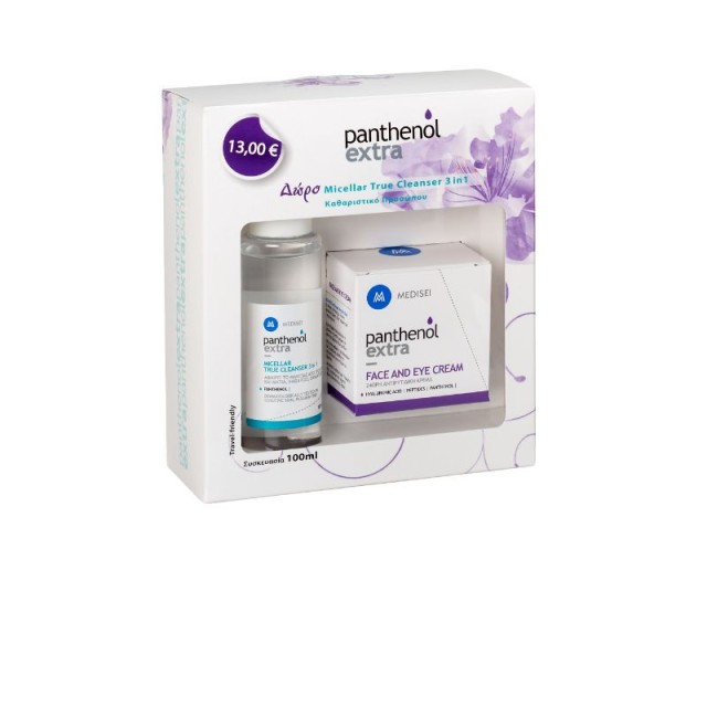 Medisei Panthenol Set: Extra Face & Eye Cream 50Ml+  Micellar Cleanser 100Ml