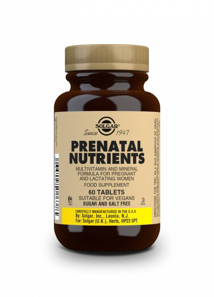 Solgar Prenatal Nutrients Multivitamin & Mineral Formula For Pregnant And Lactating Women 60 Tablets