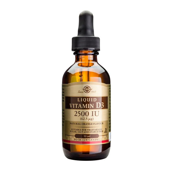 Solgar Liquid Vitamin D3 2500Iu Orange Flavor For The Health Of Bones Muscles& Joints 59ml