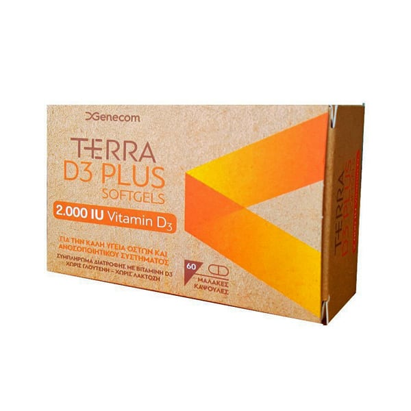 Genecom Terra D3 Plus 2000 Iu Softgels Dietary Supplement With D3 60 Softgels