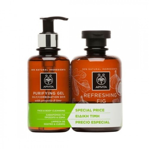 Apivita Gift Set Purifying gel 200ml + Fig Shower Gel 300ml