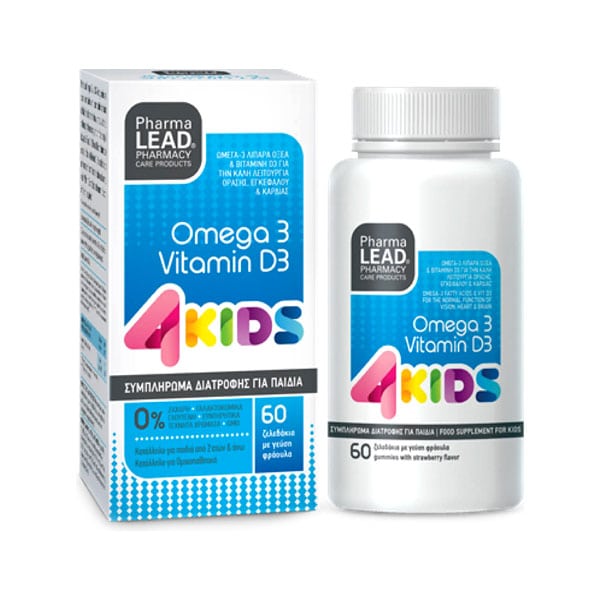 PHARMALEAD KIDS Omega 3 & Vitamin D 3 Strawberry 60 Gummies