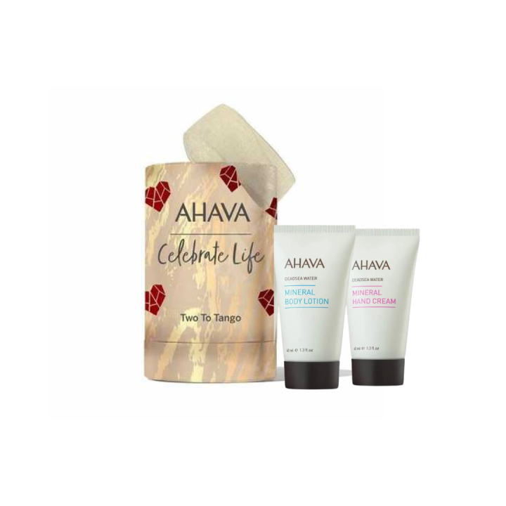 Ahava Celebrate Life Two To Tango Mineral Hand Cream Mineral Body Lotion 2X40Ml