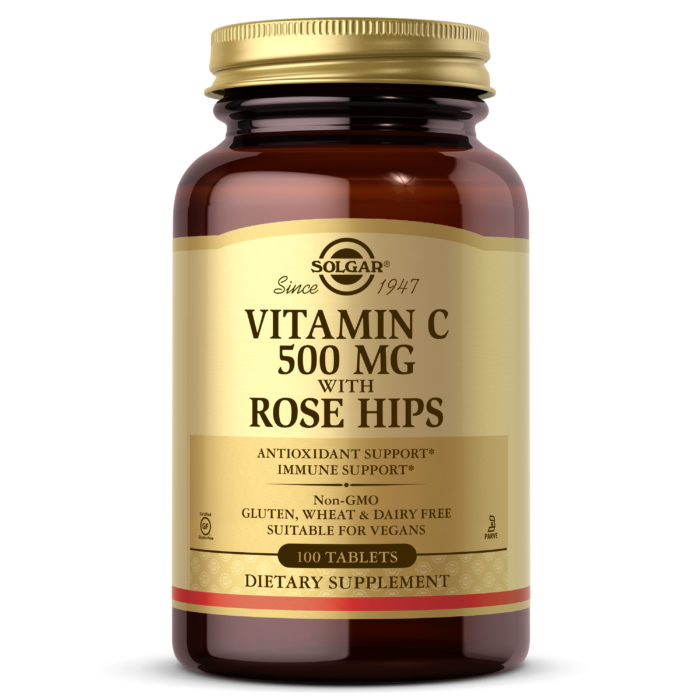 Solgar Vitamin C 500Mg With Rose Hip 100 Tablets