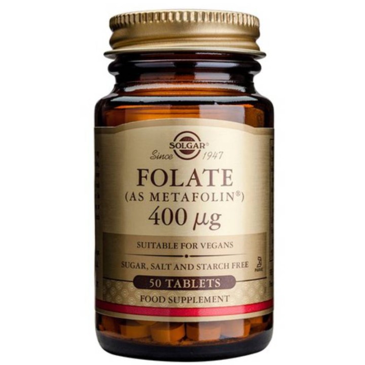 Solgar Folate (As Metafolin) 400Mg Folic Acid For Psychological & Prenatal Support 50 Tablets