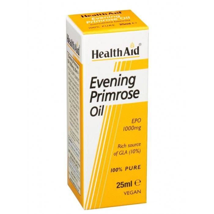 Health Aid Evening Primrose Oil 1000Mg Vegan. Reduces Menopausal Symptoms 25ml