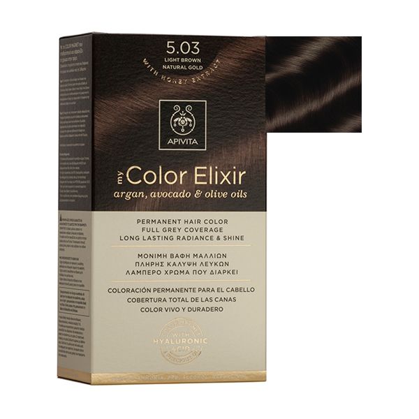 Apivita Hair Dye Colour 5.03 Light Brown Natural Gold