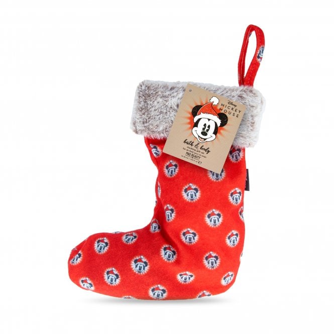 Mad Beauty Disney Mickey Jingle All The Way Bath & Body Stocking Gift Set Body Lotion 50Ml + Body Wash 50Ml + Black Luffa Sponge