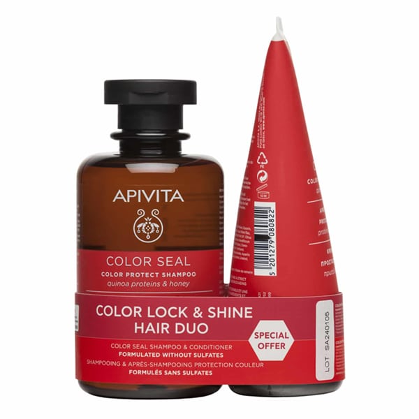 Apivita Color Seal Quinoa & Honey Shampoo + Color Seal Conditioner (Special Offer) Pack 250Ml+150Ml