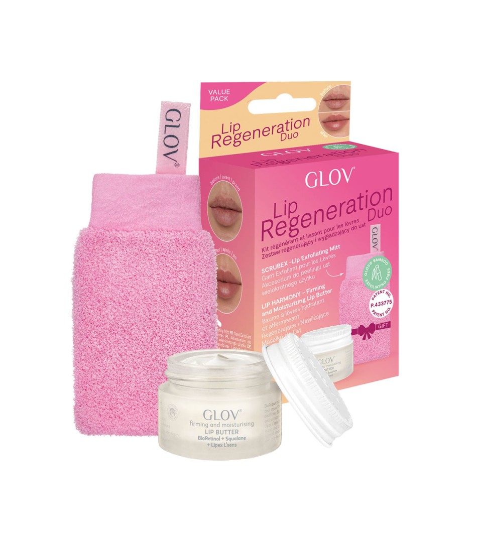 Glov  Exfoliating Lip Regeneration Duo Set Scrubex Glove + Lip Butter 15Ml