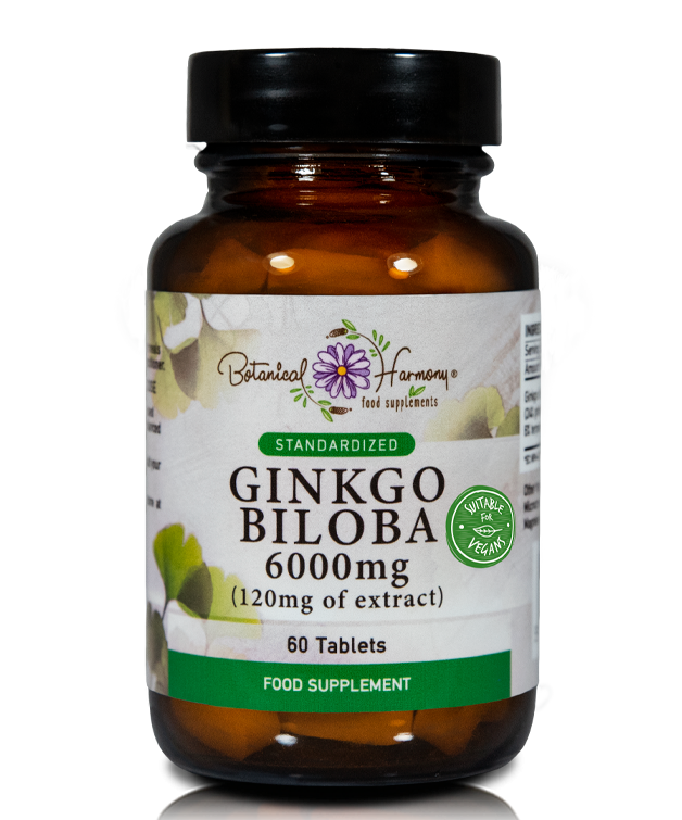 Botanical Harmony Ginkgo Biloba 6000Mg For Memory & Mental Awareness 60 Tablets