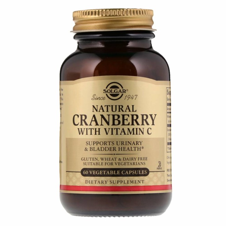 Solgar Cranberry With Vitamin C. Supports Urinary& Bladder Health 60 Capsules