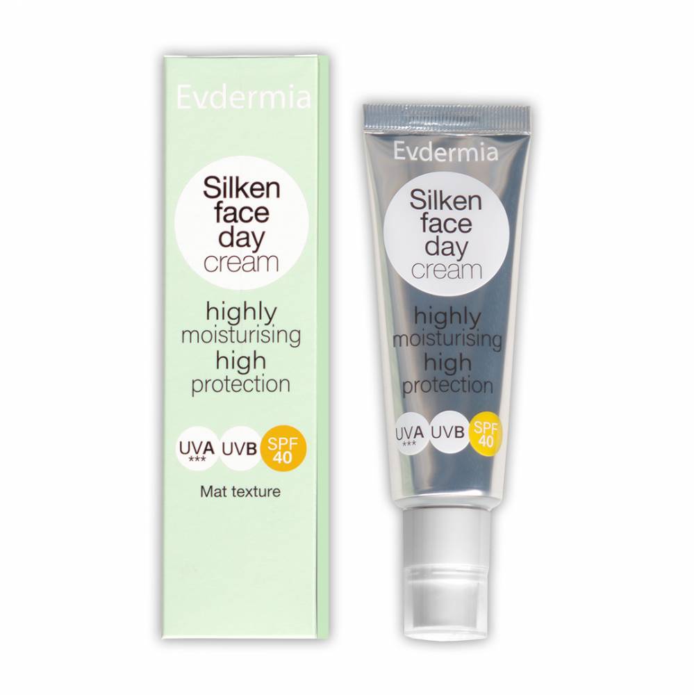 Evdermia Silken Moisturizing Sunscreen Face Day Cream Spf40 For Skin Types 30ml