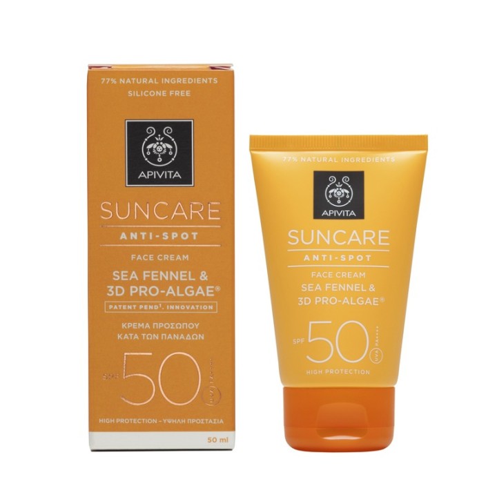 Apivita Suncare Anti-Spot Face Cream SPF50 Sea Fennel & 3D Pro-Algae 50ml