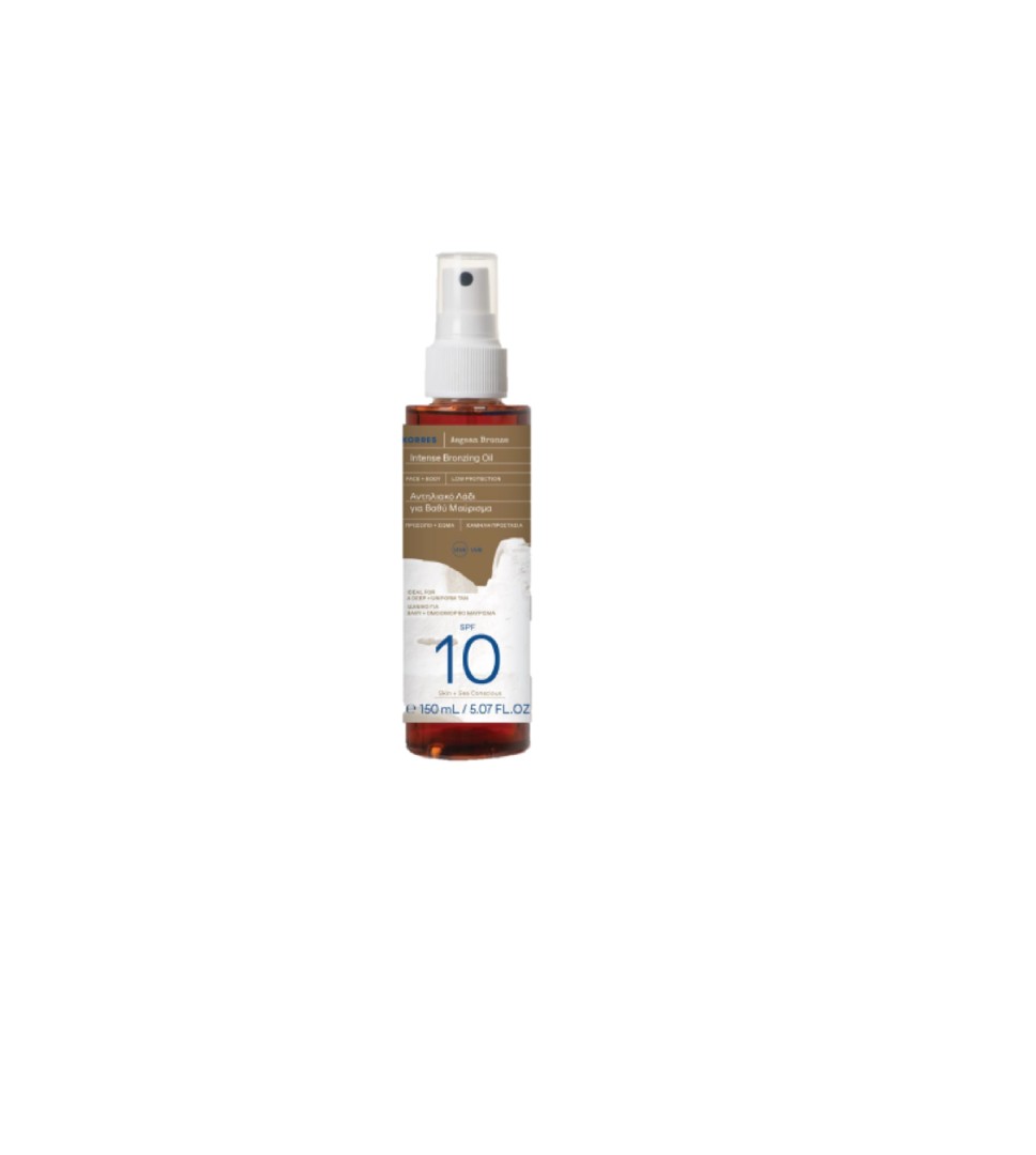Korres Aegean Bronze Intense Bronzing Oil Sunscreen Oil For Deep Tanning Spf10 150Ml