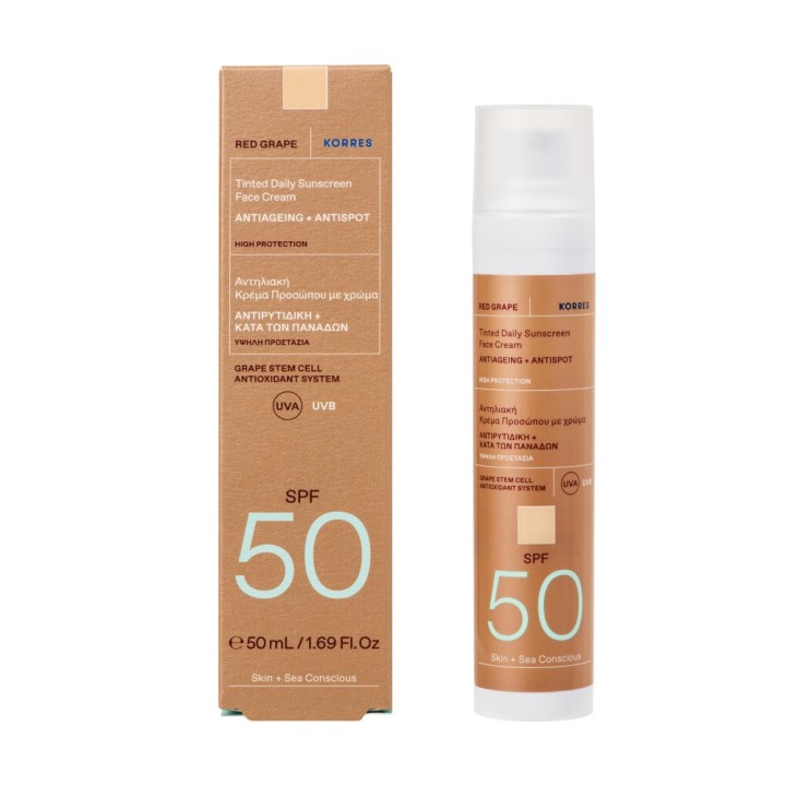 Korres Red Grape Face Anit Spot Sunscreen Tinted Spf50 50Ml