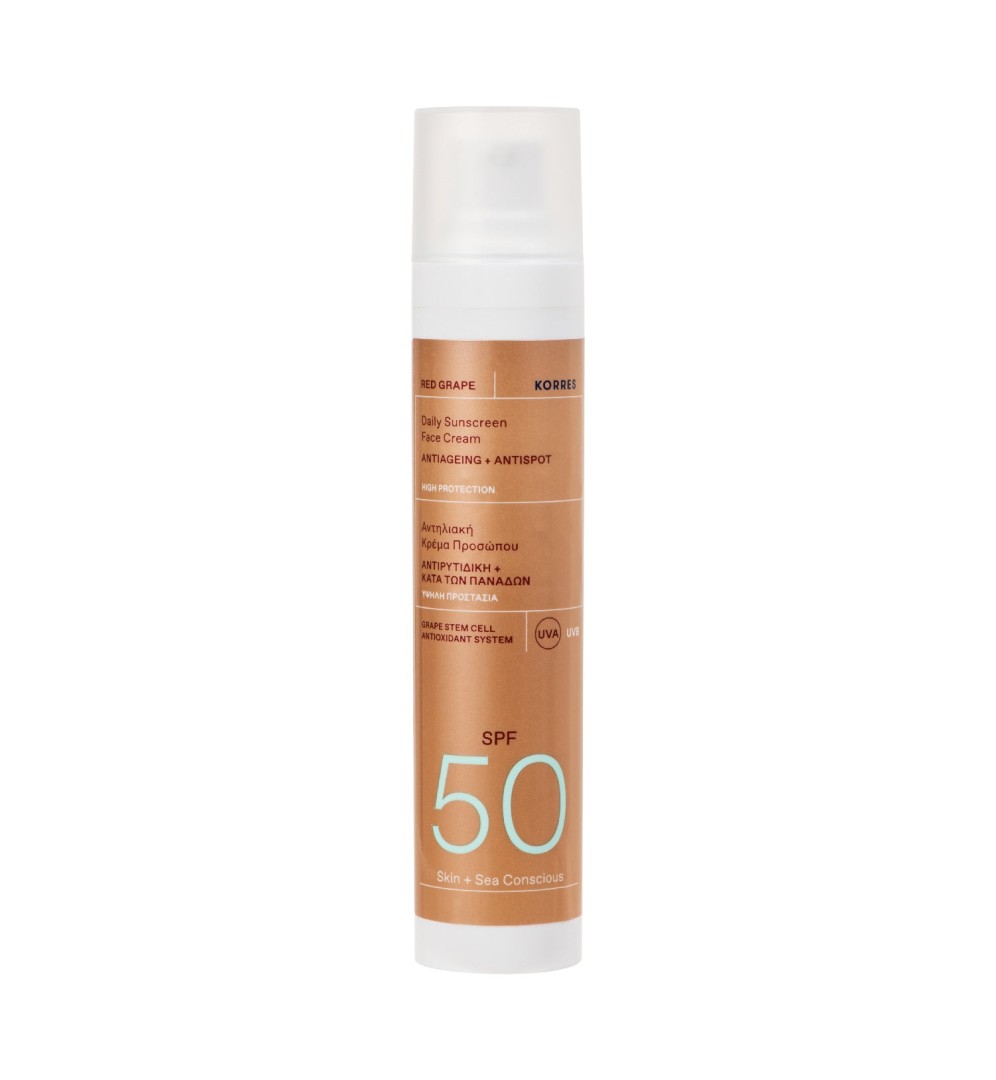 Korres Red Grape Sunscreen Face Cream Spf50 50 Ml
