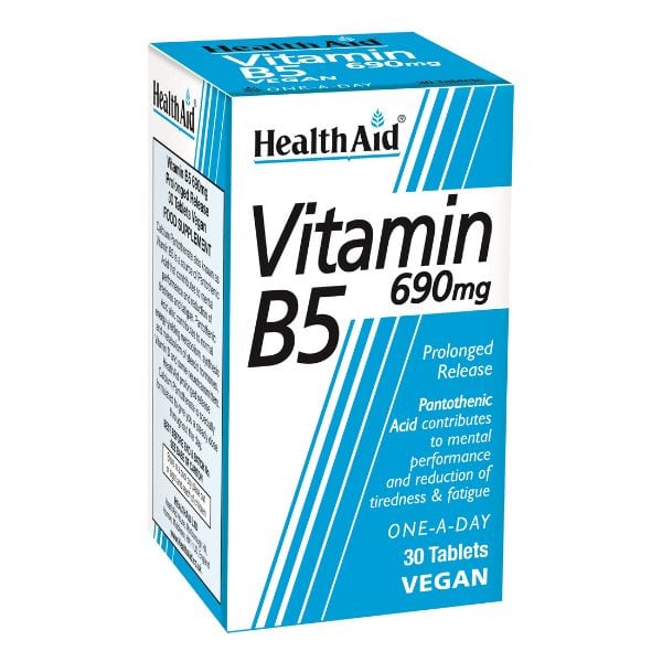 Health Aid Vitamin B5 Tablets 690mg – 30 Count