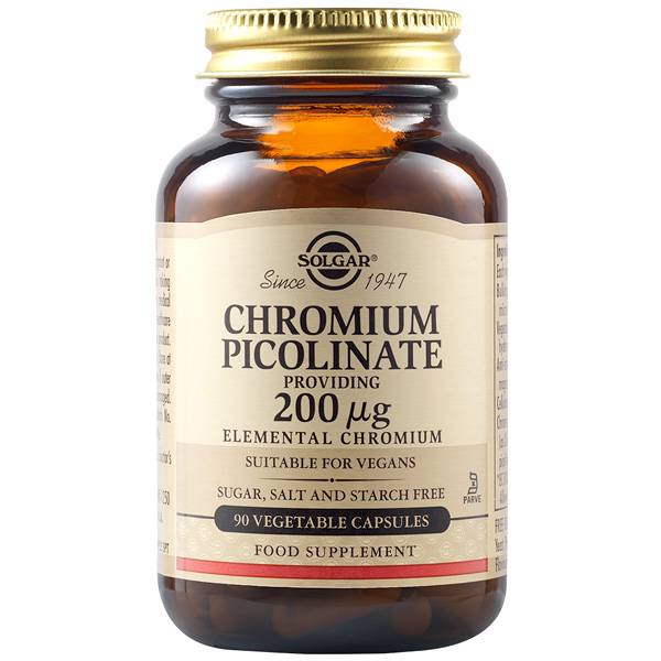 Solgar Chromium Picolinate 200Mg Elemental Chromium Supports Healthy Blood Sugar Metabolism 90 Tablets