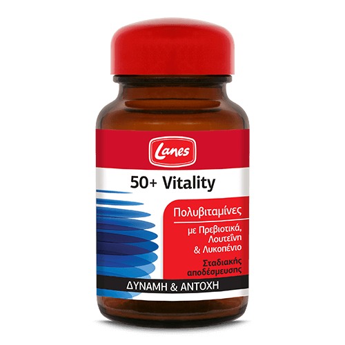 Lanes 50+ Vitality Multivitamins Antioxidants& Prebiotics Time Released For Strength & Power 30 Tablets