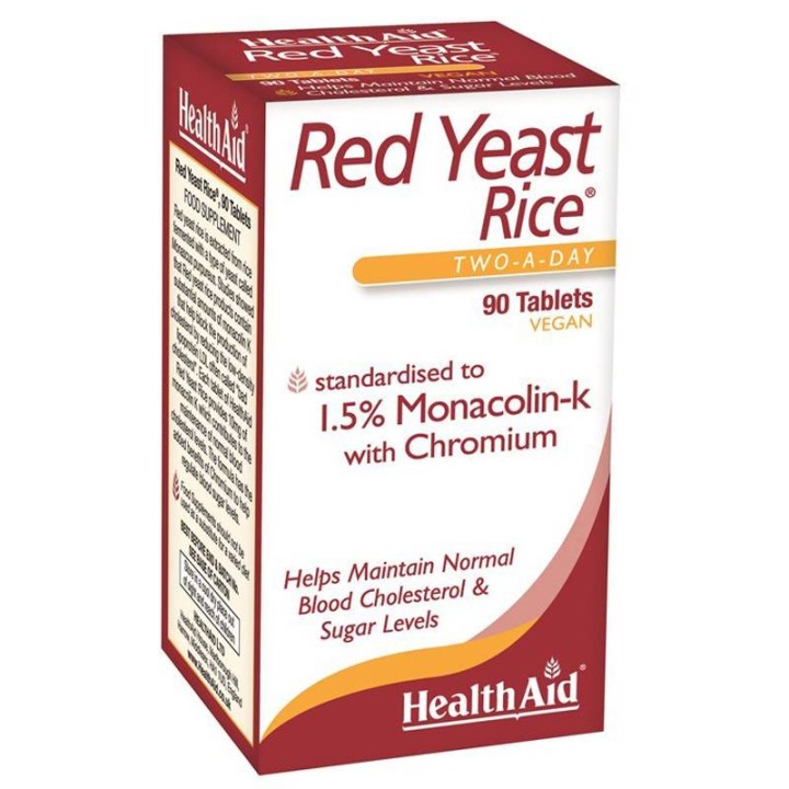 Health Aid Red Yeast Rice Bnormal Bnlood Cholesterol & Sugar Levels Maintenance 90 Tablets
