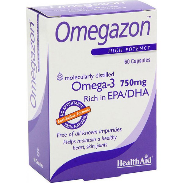 Health Aid Omegazone High Potency Omega 3 750Mg 60 Capsules