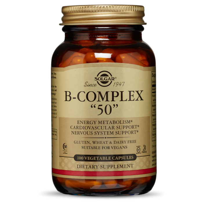 Solgar B -Complex 50 For Energy Metabolism Cardiovascular& Nervous System Support 100Capsules
