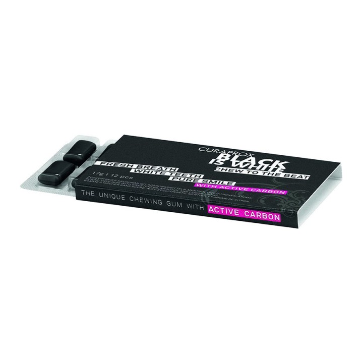 Curaprox Black Is White Chewing Gum 12Pcs / 17Gr