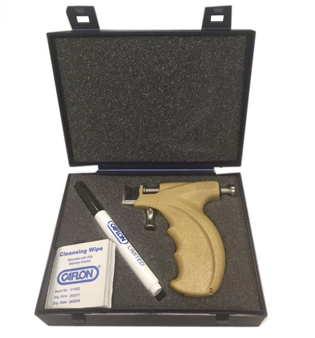 Caflon Original Ear Piercing Instrument Gold Gun Box Kit