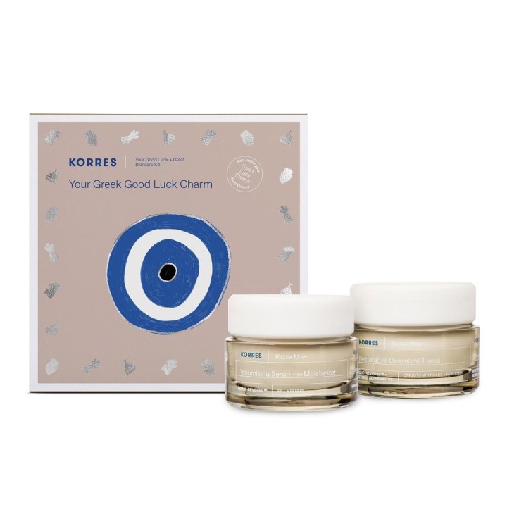 Korres Your Greek Good Luck Charm & White Pine Serum & Night Cream Care 40Ml