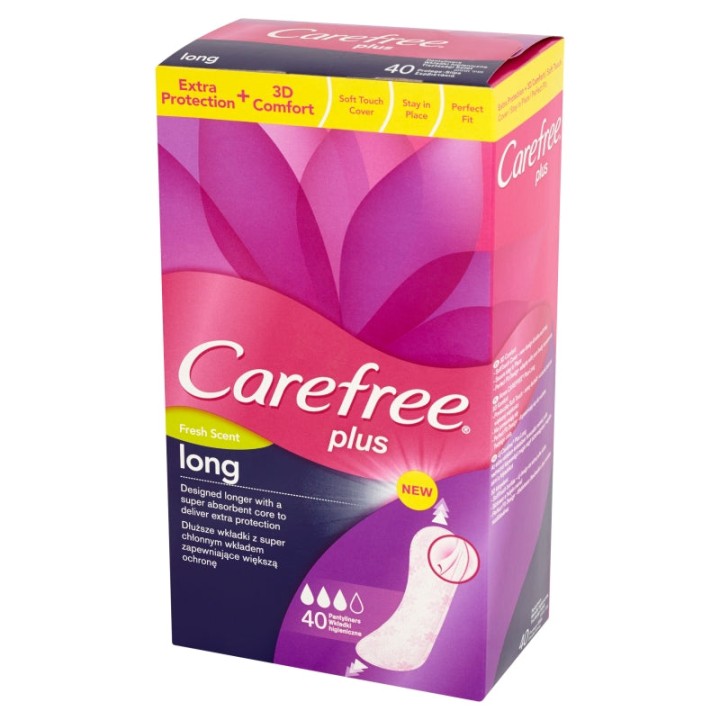 Carefree Plus Long Fresh Pantyliners 40 Count