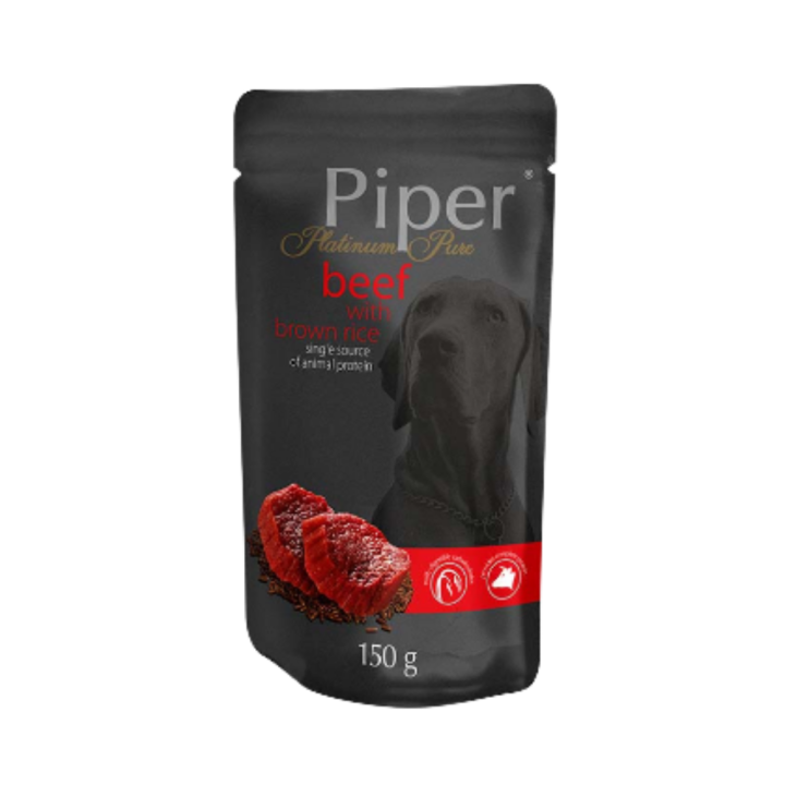 PiperDog Food Platinum Pure Beef with Brown Rice/ Pouch/ 150gr