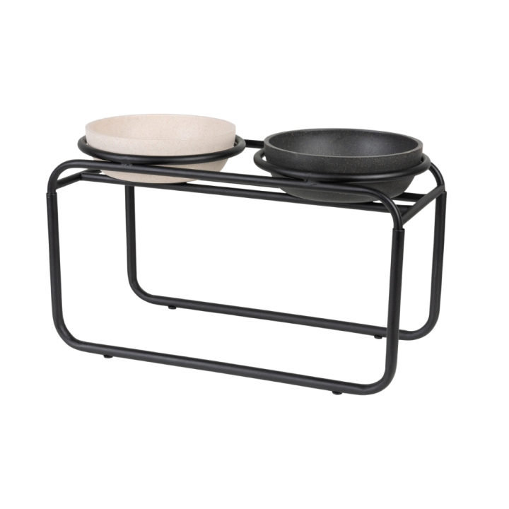 District 70 Butler Food Bowl Stand forDogs/ Black/ Medium