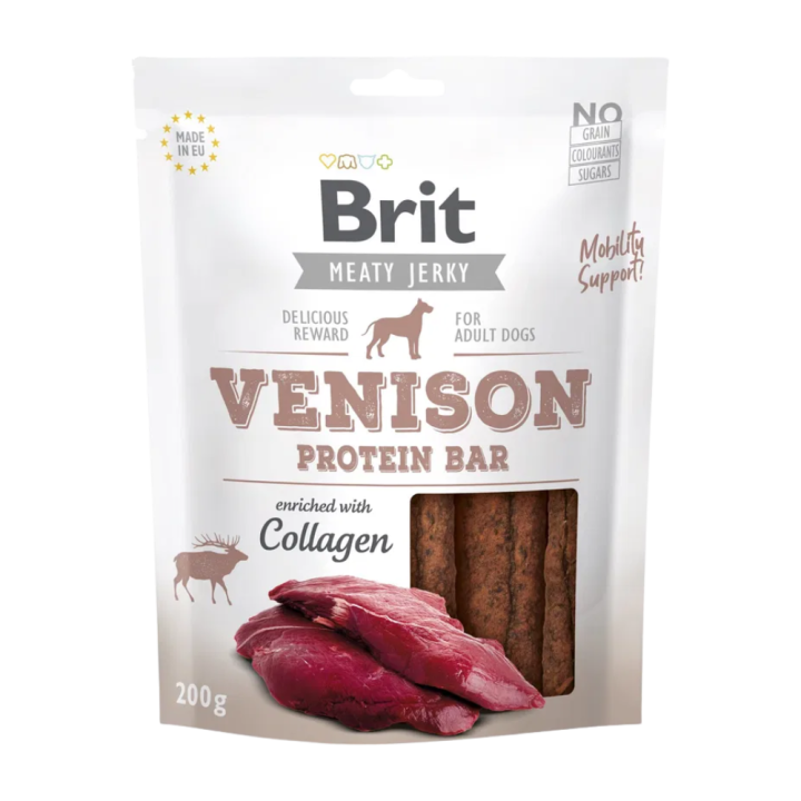 BritDog Meaty Jerky Snack Venison & Chicken Protein Bar
