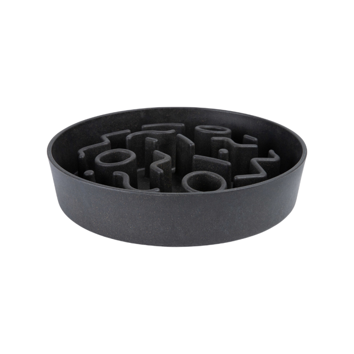 District 70 Bamboo Slow FeederDog Bowl/ Dark Grey 17cm