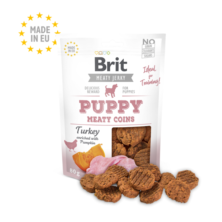 Brit Meat Jerky Snack Puppy Turkey & Chicken Meaty Coins