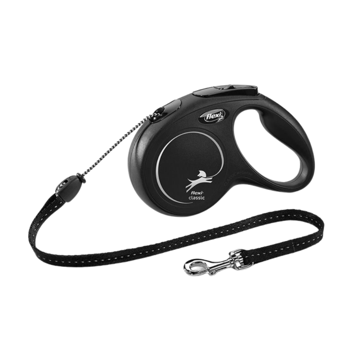 Flexi New ClassicDog Retractable Lead/ Cord/ Medium/ 5m/ Black