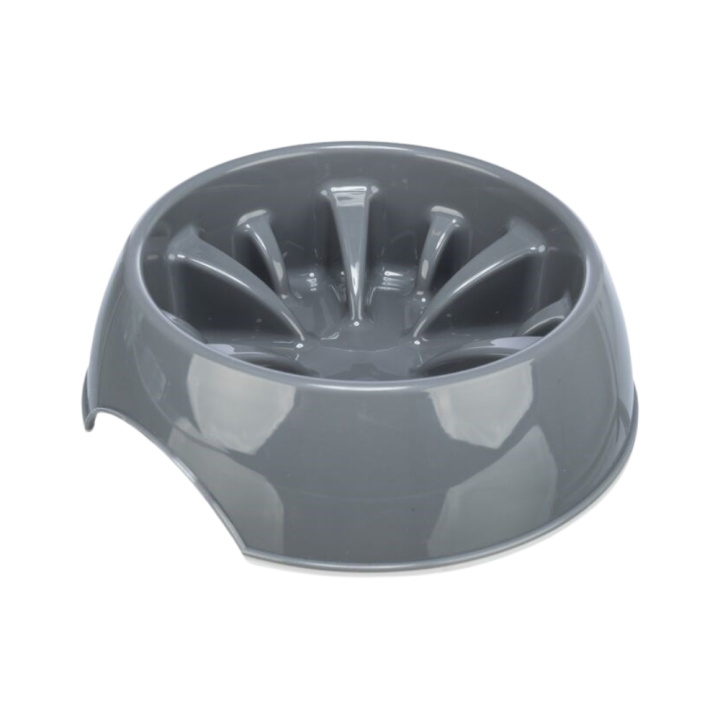 Trixie Slow Feeding Plastic Bowl/ Grey