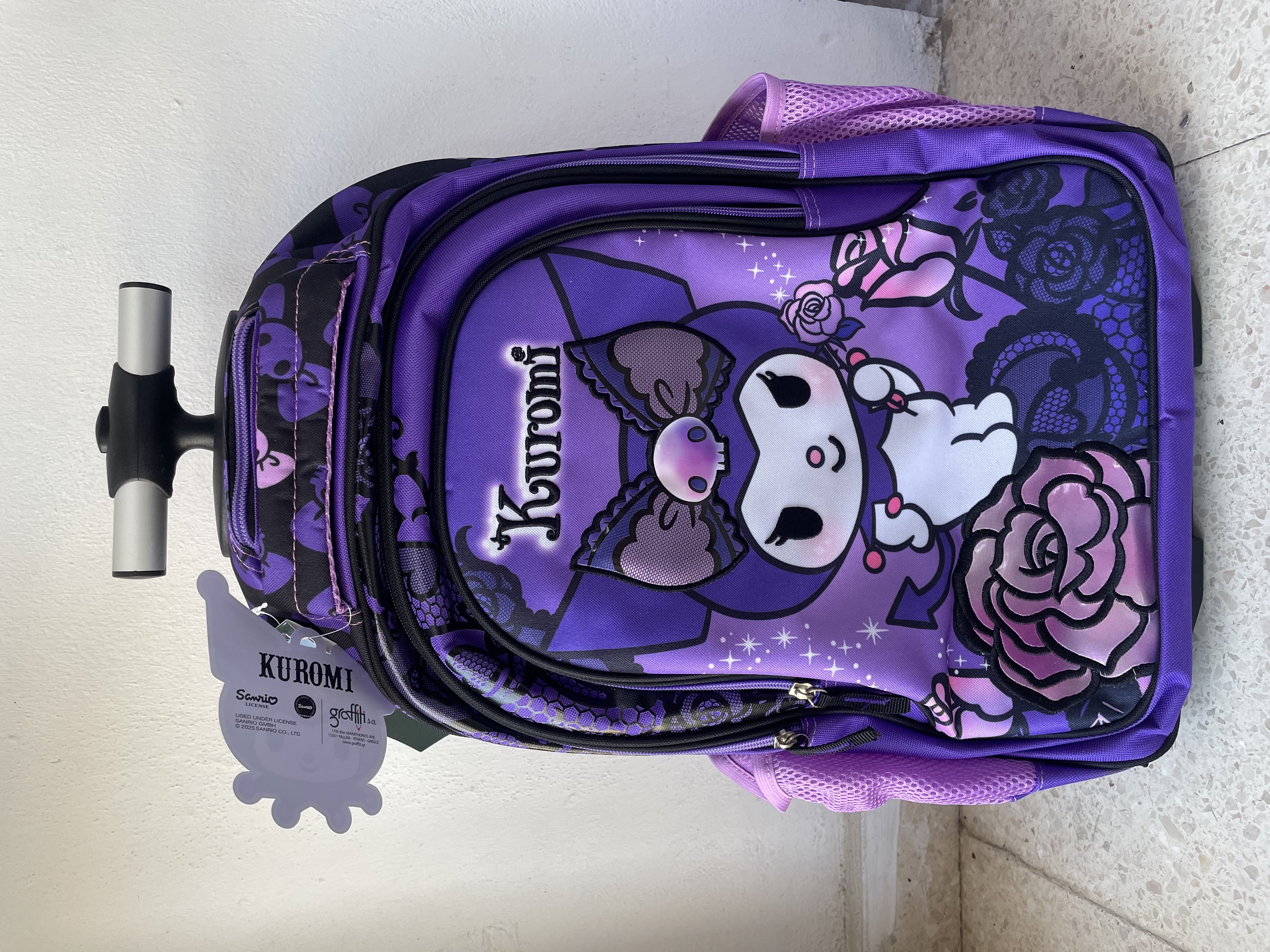 Τσάντα τρόλεϊ δημοτικού Graffiti Purple Kuromi 3 θέσεων ...