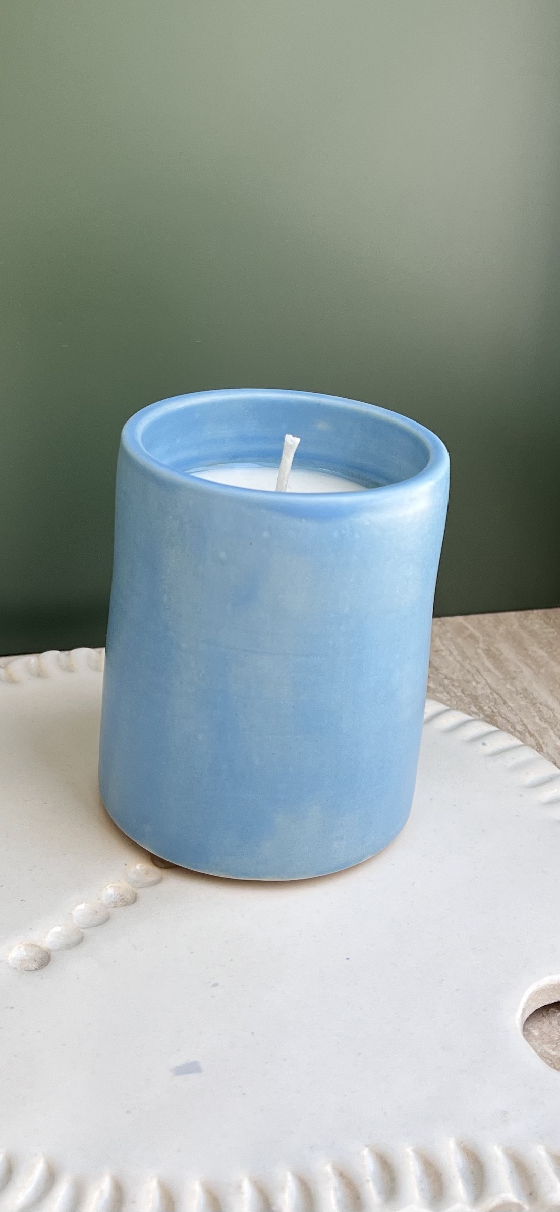 Bespoke Ceramic Candle 220gr (Soy Wax) - blue