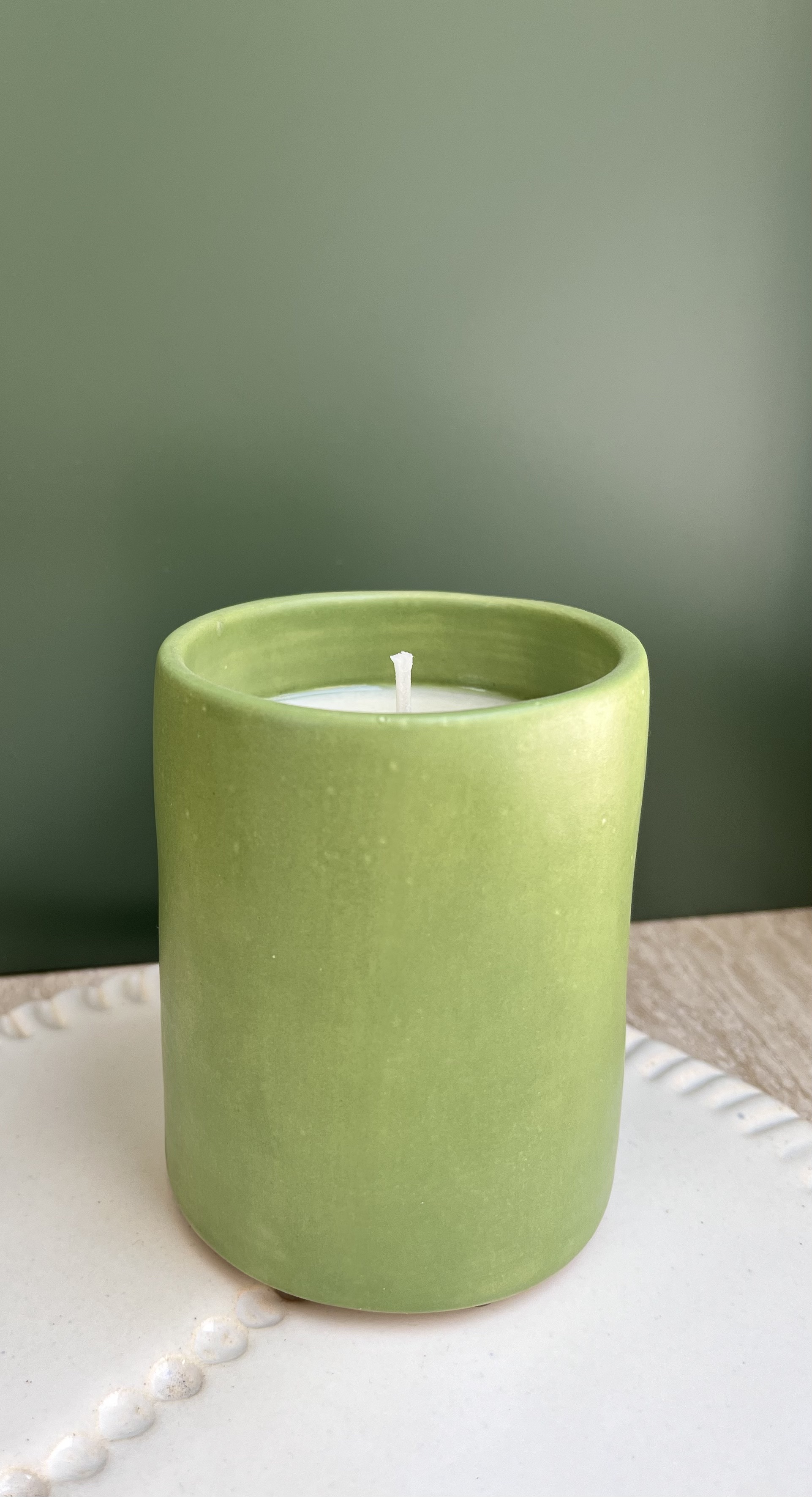 Bespoke Ceramic Candle 220gr (Soy Wax) - green