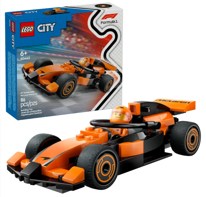 LEGO CITY F1 DRIVER WITH MCRALEN RACE CAR 86PCS 60442 6+