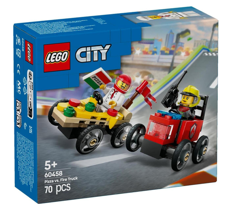 LEGO CITY PIZA VS FIRE TRUCK 70PCS 60458 5+