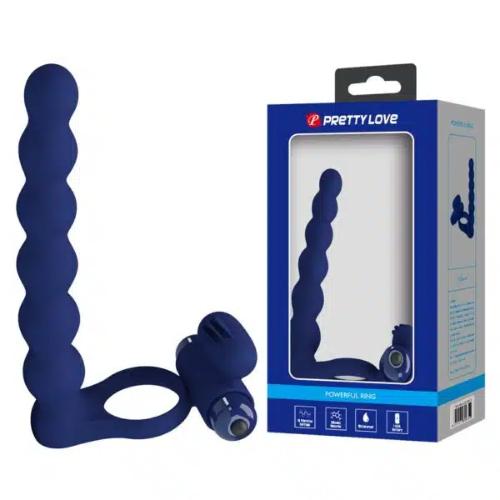 Pretty Love Ajmal vibrating Cock Ring with Anal Beads