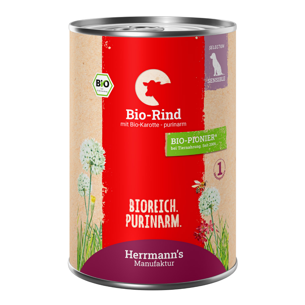 Herrmann Organic Beef With Carrot Low In Purines 400G