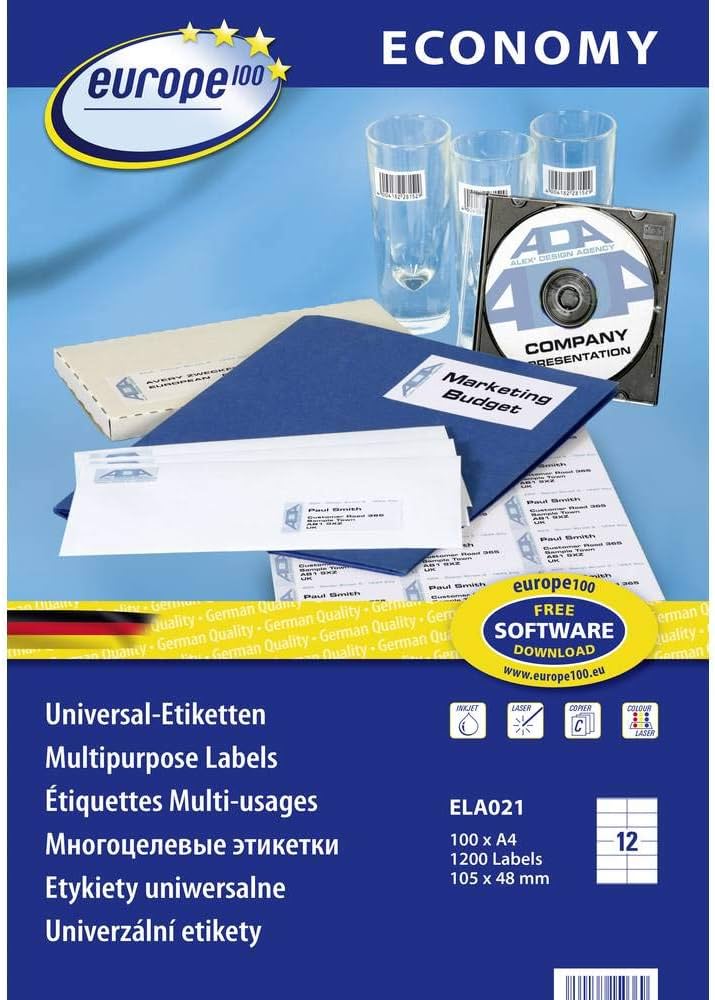 Avery Zweckform Economy/Avery Labels 105x48mm ELA021 – medium-size adhesive labels for labeling folders or packages