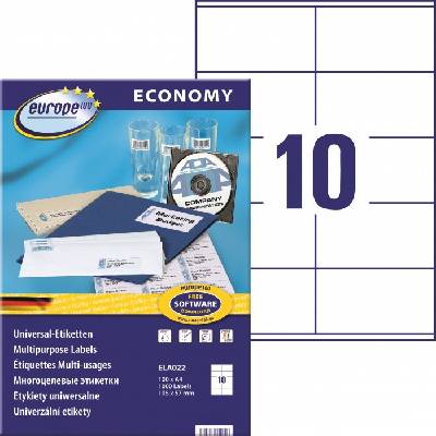 Avery Zweckform Economy/Avery Labels 210x148mm ELA026 – adhesive labels, 2 per A4 sheet, for parcels or address labeling