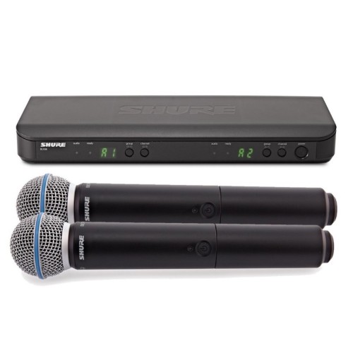 Shure Blx288 B58 Vocal Microphones – wireless vocal microphone system, dual receiver, handheld microphones