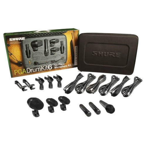 Shure PGADRUMKIT6 – Drum microphone kit, multi-mic set for drums