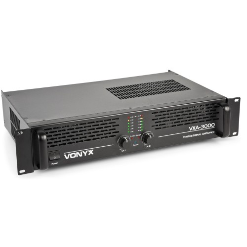 Vonyx VXA-3000 II PA Amplifier – high power PA amp, 2-channel, 3000W output